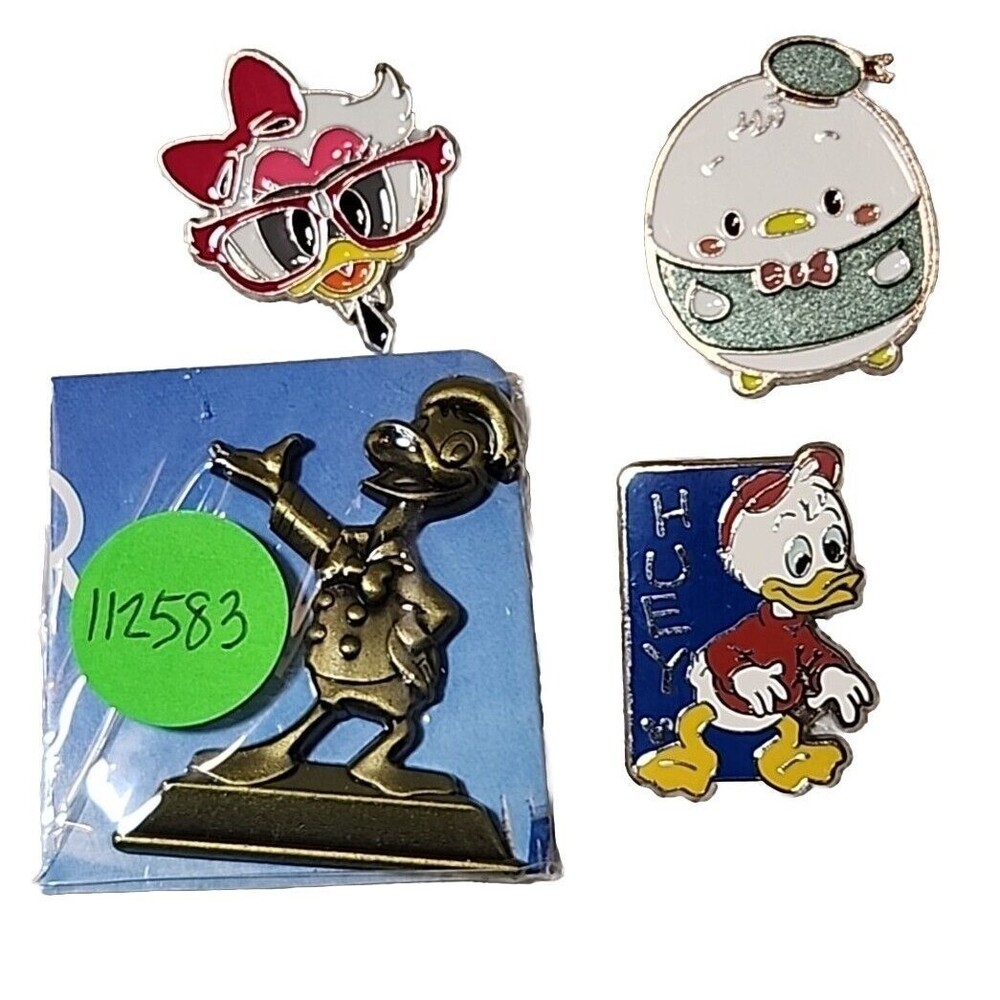 Disney Collectible Pins J-12 DONALD & DAISY DUCK Theme Park Set Lot of 4